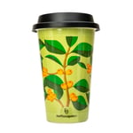 Kaffekopp med plante design - kaffekapslen - Termokopp i keramike - 300 ml.