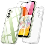 ottpluscase for Samsung A14 Case, Samsung Galaxy A14 4G/5G Case with Screen Protector Military Grade Shockproof Hard Back with Camera Protection Cover Case for Samsung A14 Phone Case -Clear