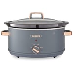 Tower T16043GRY Cavaletto 6.5L Slow Cooker with 3 Heat Settings Grey & Rose Gold