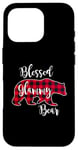 Coque pour iPhone 16 Pro Blessed Glammy Bear Red Buffalo Check Plaid Cadeau pour grand-mère