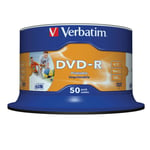 Verbatim 43533 DVD-R 4.7GB 16x Printable 50 Pack Spindle 50 Pa (DVD) (US IMPORT)