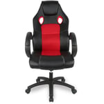 Sifree - Siège de Gaming Fauteuil Gamer Pro En Similicuir Racing Chaise De Bureau Hauteur Réglable Rouge