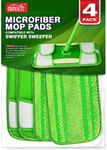 HOMEXCEL Reusable Microfiber Mop Pads Compatible with Flash Speedmop, 4 Pack Ma