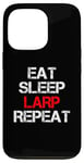 Coque pour iPhone 13 Pro Eat Sleep Larp Repeat Live Action Jeu de rôle