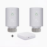 Actionneur de radiateur intelligent Controleur de température de vanne de radiateur thermostatique programmable Commande vocale via Alexa, passerelle sans fil + controleur de vanne 2 pièces