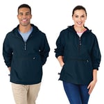 Charles River Apparel Women's Pack-n-go Wind & Water-Resistant Pullover (Reg/Ext Sizes) Windbreaker Jacket, Navy, XXX-Large