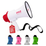 PYLE Haut-parleur Mégaphone PA Bullhorn- Mégaphone Porte-Voix avec Sirène Intégrée, Enregistreur Vocal de 30 Watts et Portée de 731 mètres-Idéal pour les Fans et Entraîneurs de sports