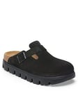 Birkenstock Boston Chunky Suede Clogs - Black, Black, Size 4, Women