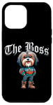 Coque pour iPhone 14 Plus The Boss Veste pour chien Terrier tibétain