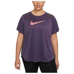 Nike CZ9545-531 W NK ICON Clash Run SS GX T-Shirt Womens Dark Raisin/(Reflective silv) L