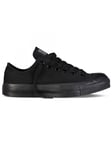 Converse All Star Unisex Chuck Taylor Low Top - Black Monochrome Canvas - Size UK 8