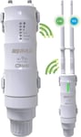 Repeteur WiFi Amplificateur Puissant Extérieur Longue Portée AC600, Double Bande 2.4+5G 600Mbps Outdoor Antennes WiFi/Point d'Accès(AP)/Extendeur Booster WiFi/Routeur Pont sans Fil