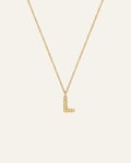 Mockberg Petite Stone Bokstav Halsband Guld O