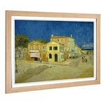 Big Box Art Framed Print of Vincent Van Gogh The Yellow House Design | Wall Art Picture | Home Decor for Kitchen, Living Room, Bedroom, Hallway, Oak, A2 / 24.5x18 Inch / 62x45cm