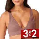 Sloggi BH ZERO Feel Lace 2.0 Bra Top Ljusbrun Large Dam