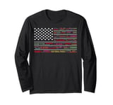 National Parks USA List Word Cloud US Flag Camping Hiking Long Sleeve T-Shirt