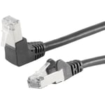 Cat 6 S/FTP Netværkskabel - Vinklet - Sort - 5 m