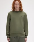 Fred Perry Mens Crew Neck Sweatshirt - Dark Green - Size Medium