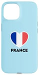 Coque pour iPhone 15 Drapeau France Coeur Bleu Blanc Rouge