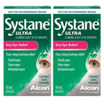 Systane Ultra Lubricant Eye Drops 10ml Dry Eye Relief Pack Of 2