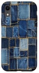 iPhone XR Blue Jeans Denim Patchwork Pattern Graphic Cool Case