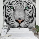 Apalis 95505 Papier Peint Photo Non tissé Motif carré de Tigre Blanc – Papier Peint Mural Photo 3D pour Chambre à Coucher, Salon, Cuisine – Dimensions : 336 x 336 cm