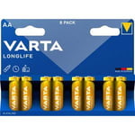 Varta Longlife AA batterier - 8 stk. Hjemmetest Batterier og adaptere Helse & livsstil