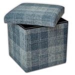 IPEA Pouf de Rangement Pliable en Tissu - 30 x 30 cm - Robuste et élégant - Cube de Rangement à Motif Rayé pour la Maison, Salon, Chambre - Tabouret - Objets Gain de Place - Gris