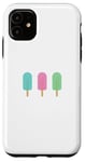 Coque pour iPhone 11 Ice Pops Bleu Vert Rose