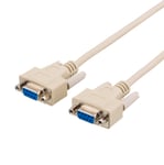 Deltaco Null modem-kabel - DB-9 (hunn) til DB-9 (hunn) - 2 m