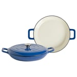 Cast Iron Shallow Casserole Dishes 2.3 Litre Pack of 2