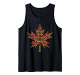 Thanksgiving Maple Leaf Word Cloud Turkey Day Fall Tradition Tank Top