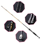 JIE KE Fishing Gear Set Fishing Rod, Telescopic Fishing Pole Spinning Reels for Travel Saltwater Freshwater All titanium + glass fiber (soft tune + hard tune) Best Gift (Color : A, Size : 1.35M)