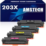 4-Pack Compatible 203X Toner Cartridge Replacement for HP 203X CF540X 203A CF540A Color Laserjet Pro MFP M281fdw M254dw M281fdn M280nw M281cdw M254nw M254dn M281 Black Cyan Yellow Magenta