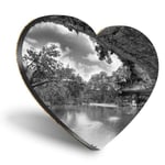 Heart MDF Coasters - BW - Hamilton Pool Sinkhole Texas USA  #37083