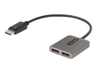 Startech.Com 2-Port Displayport Mst Hub, Dual 4K 60Hz, Dp To 2X Displayport Monitor Adapter, Dp 1.4 Multi-Monitor Video Adapter W/ 1Ft Built-In Cable, Usb Powered, Windows Only - Multi Stream Transport Hub (Mst14dp122dp) - Hubb - 1 X Displayport + 1