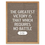 Artery8 Dictionary Inspiring Quote Sun Tzu Greatest Victory No Battle Art Print Framed Poster Wall Decor 12x16 inch