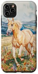 Coque pour iPhone 11 Pro Max Aquarelle Running Palamino Horse in Meadow