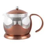 La Cafetiere Kitchen Gadget Izmir Copper Finish Frame Glass Filter 4 Cup Teapot