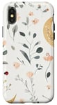 iPhone X/XS Whimsical Boho Watercolor Wildflowers Moon Insects Design Case