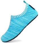 SAGUARO Chaussures Aquatiques Enfant Garçon Fille Chaussures d'eau Chaussures de Plage Respirant Chaussures Piscine-Légère Chaussons Enfant Chaussons Aquatique Style:081 Bleu A,Gr.32/33 EU