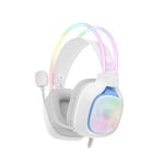 Onikuma X22 gaming-headset med 50 mm drivere og RGB-belysning - Hvid