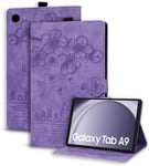 Coque Pour Samsung Galaxy Tab A9 8.7 Pouces 2023 Sm-X110/X115 Pu Cuir Cover Tablette Housse De Protection Porte-Crayons Portefeuille Tablet Étui Samsung Tab A9 8.7" 2023 Violet[Lle243712]