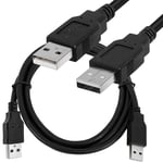 USB 3.0 A Male-to-Male Double End USB Cord Compatible with Hard Drive DVD Player