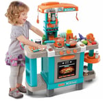 Kids Play Kitchen Toy Set Induction Hob Pots Utensils Play Sounds & Lights