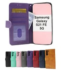 Zipper Standcase Wallet Samsung Galaxy S21 FE 5G (SM-G990B) (Svart)