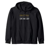 Hanukkah Candles Jewish Festival Love And Light Zip Hoodie