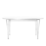 Fritz Hansen - B619 Superellips Utdragbart, Laminat, Svart, Krom - Matbord - Arne Jacobsen,Bruno Mathsson,Piet Hein