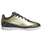 adidas F50 Club Messi Football Boots Turf Chaussures, Gold/Footwear White/Carbon Black, 31 EU