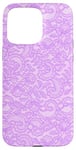 Coque pour iPhone 15 Pro Max Vintage Mauve Dentelle Fleurs